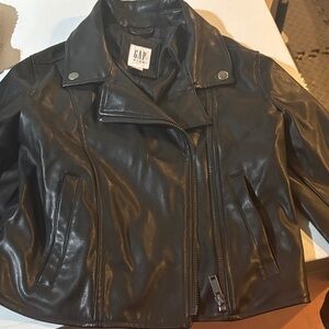GAP Kids Faux Black Leather Jacket